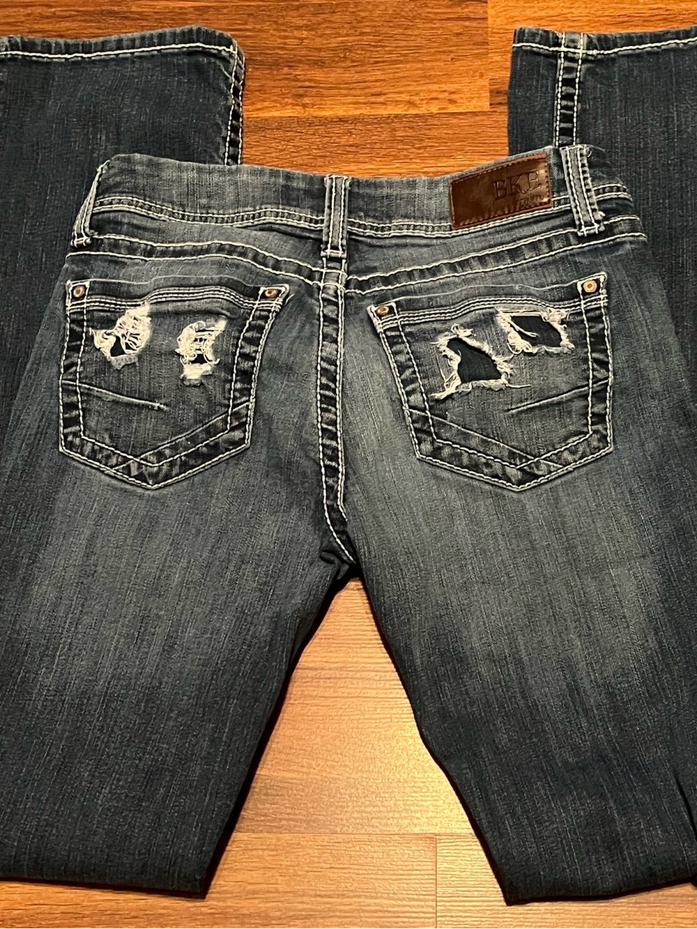 BKE Distressed Dark Wash Blue Women's Jeans